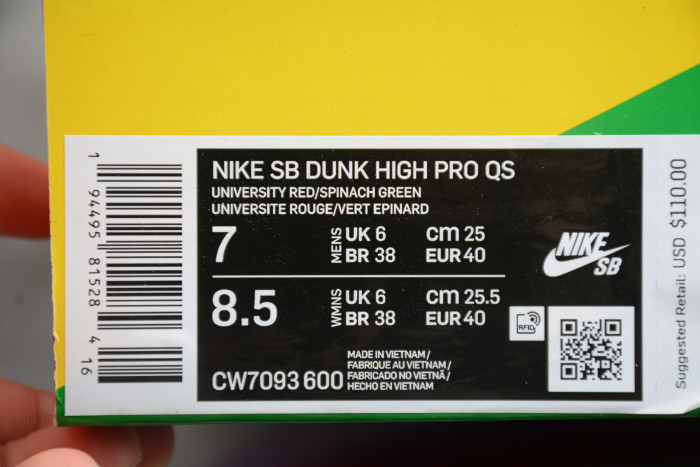 Nike SB Dunk High Strawberry Cough CW7093-600
