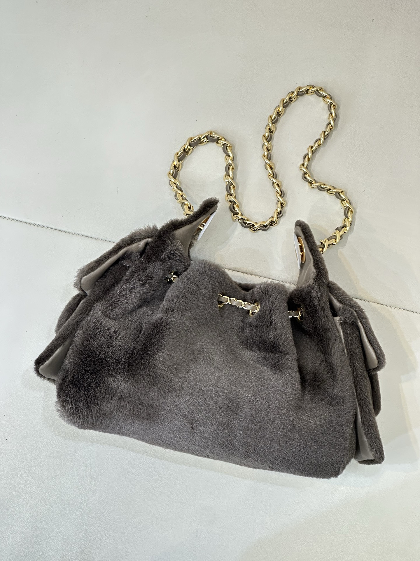 Ch**el 25C Bucket Bag Brown 20x22x12.5cm