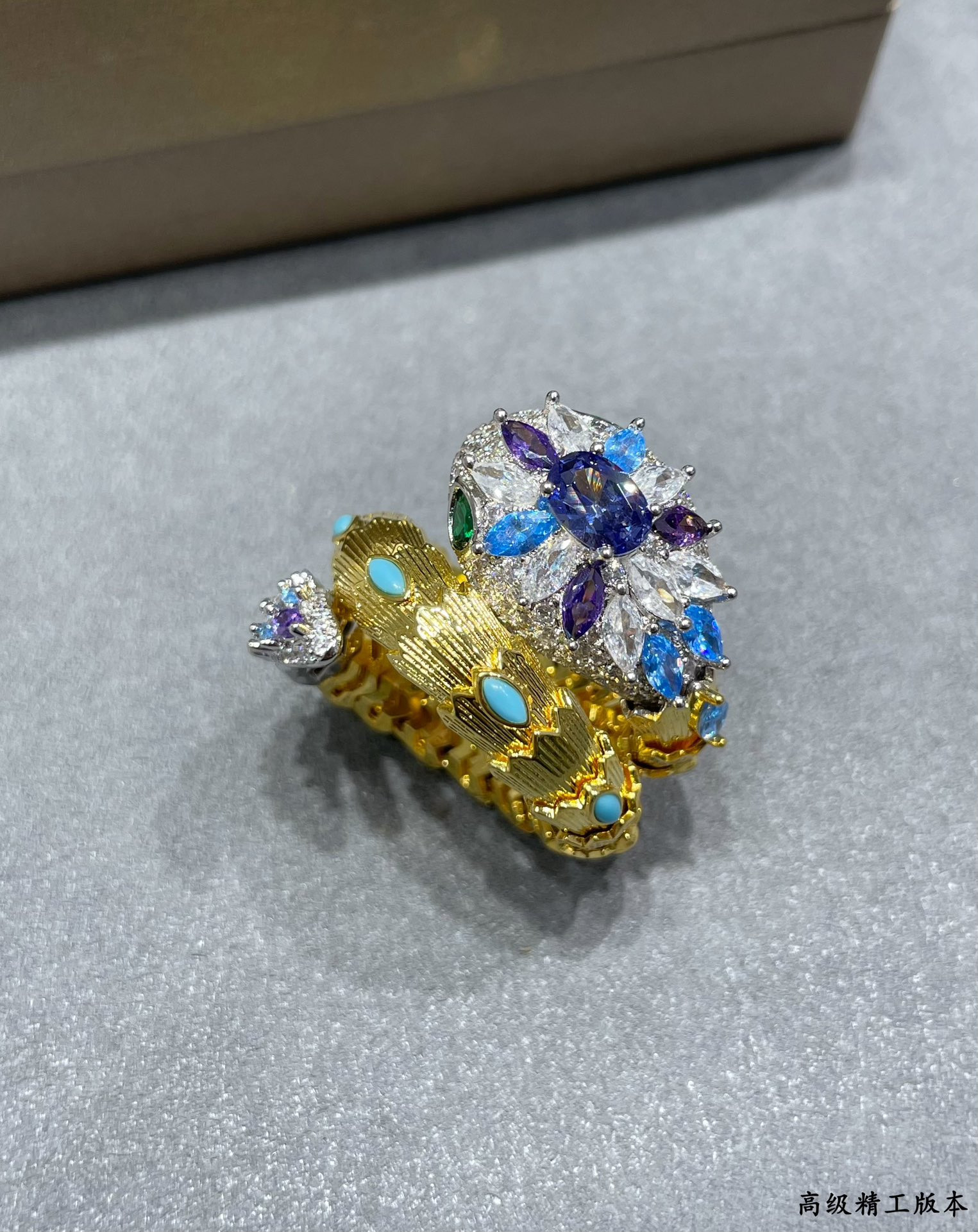 Bv1g*ai D1am0nd Princess Snake Ring