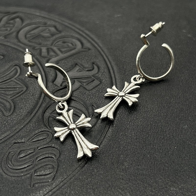 Ch*0me He**ts Cross Earrings