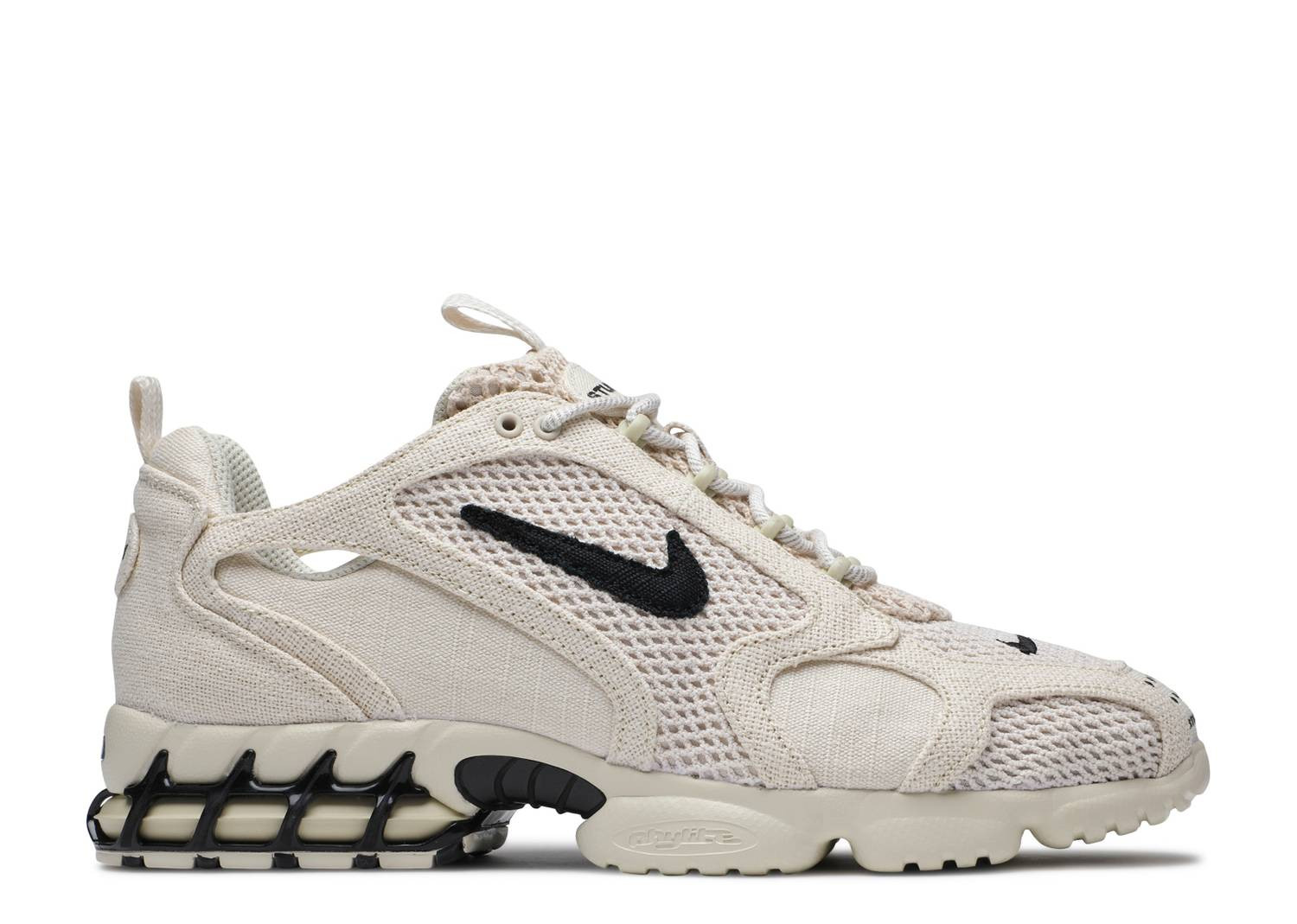 UA NIKE STUSSY X AIR ZOOM SPIRIDON CAGED "FOSSIL"