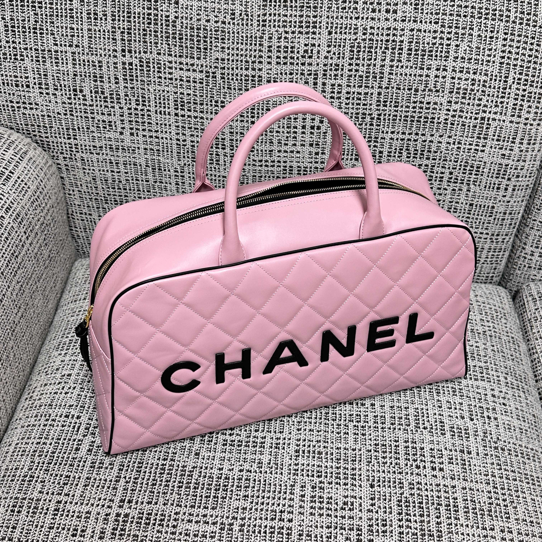 Ch**el Boston Bowling Bag Without Box 46cm