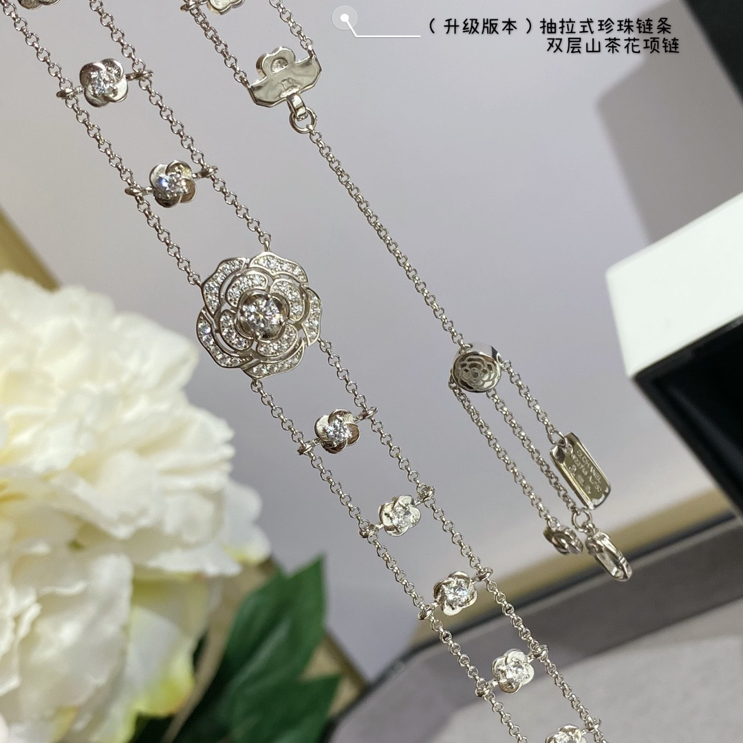 Ch**el Double Camellia Necklace