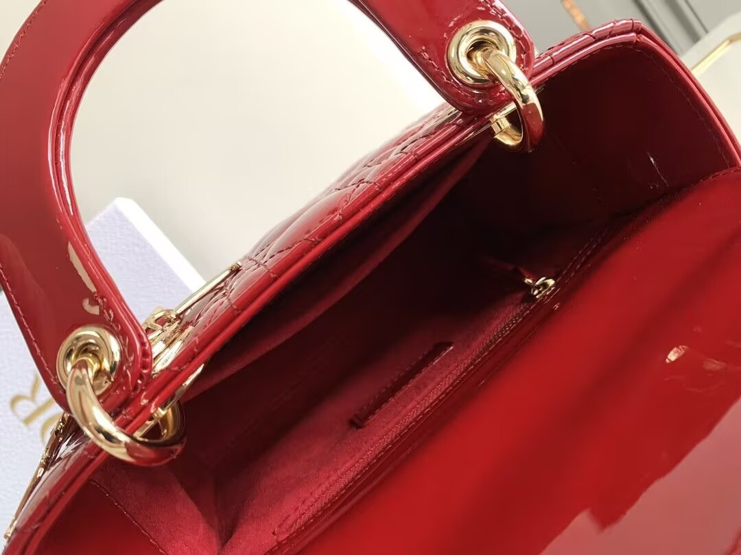 Small Lady D10r My ABCD10r Bag Red Patent 8 x 6.5 x 3 inches
