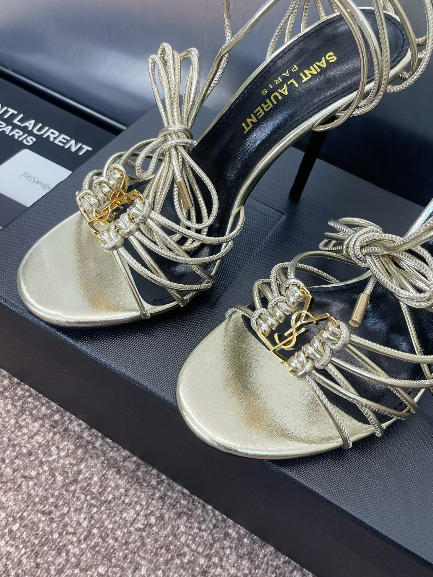 UA Y51 Babylone Gold Sandals 9cm Heel