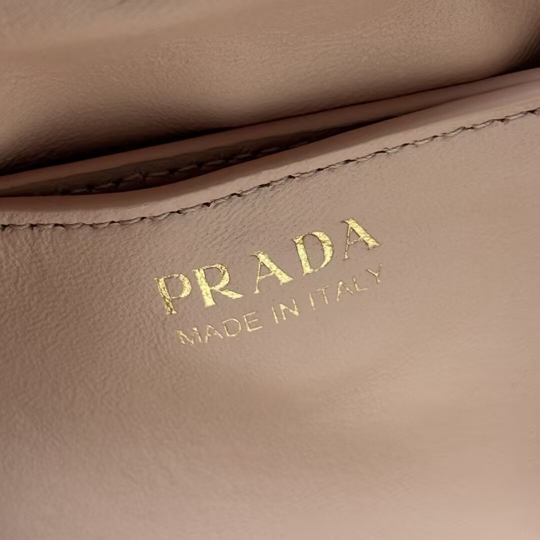 Pra*a Slouchy Lambskin Leather Shoulder Bag 25x18.5x11.5cm