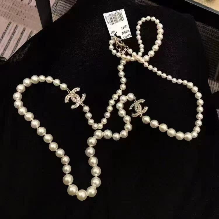 Ch**el Long Pearl Necklace