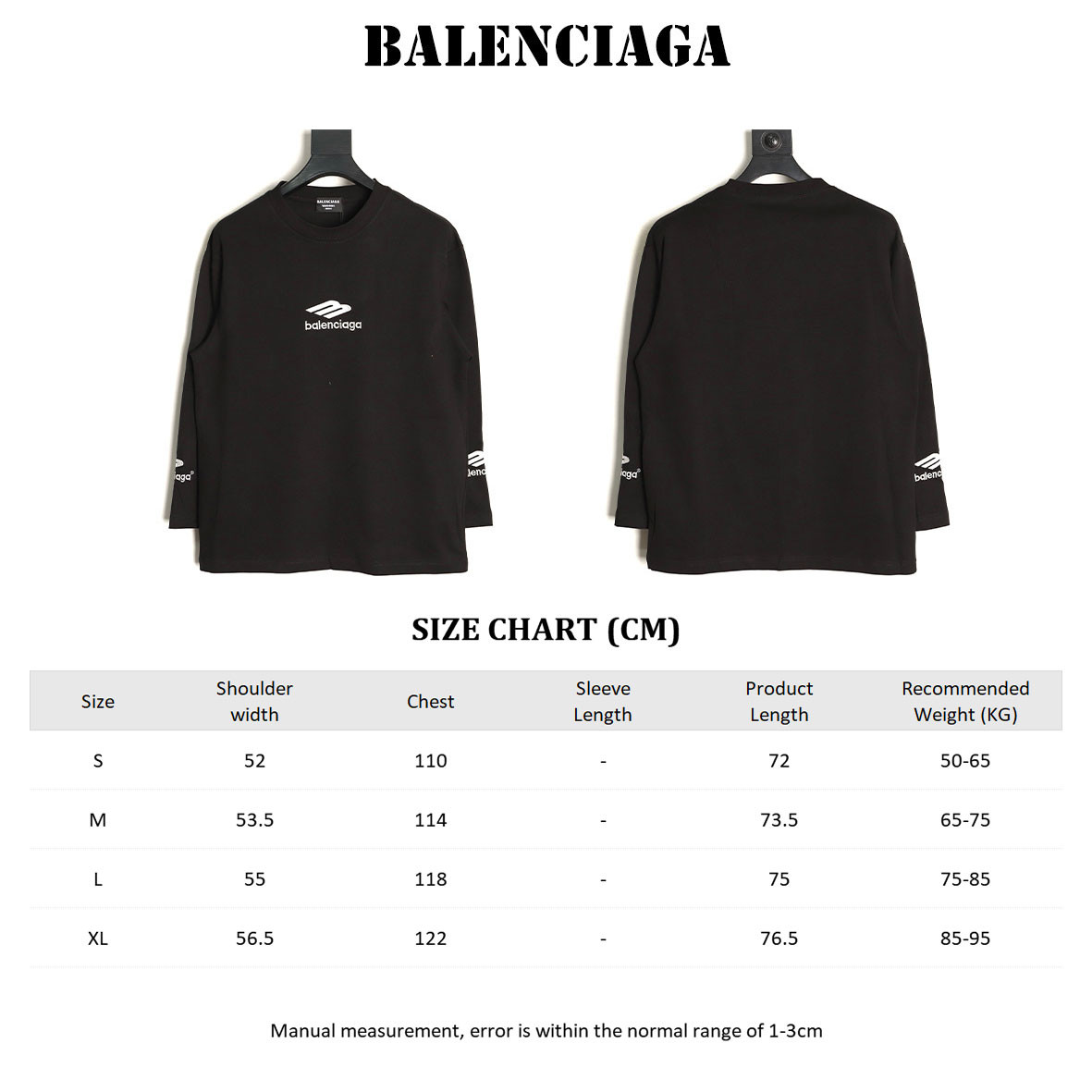 Ba1en*iaga 25Fw Long-sleeved T-shirt