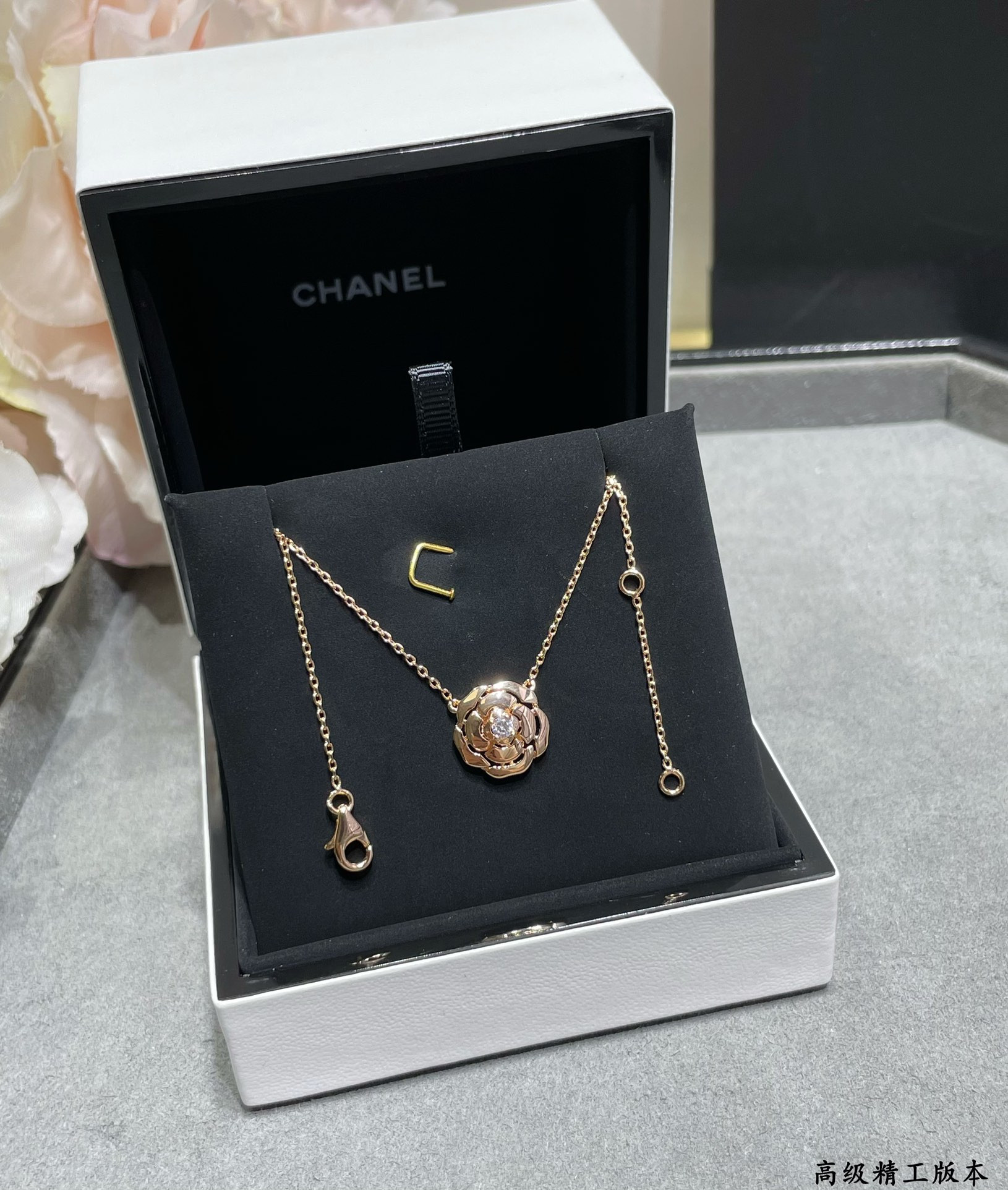 Ch**el Camellia japonica Necklace