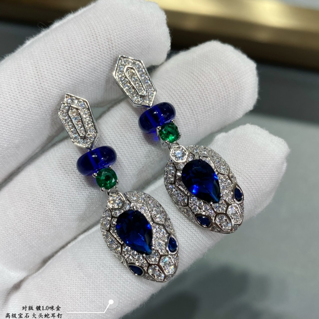 Bv1g*ai Big Head Snake Earrings