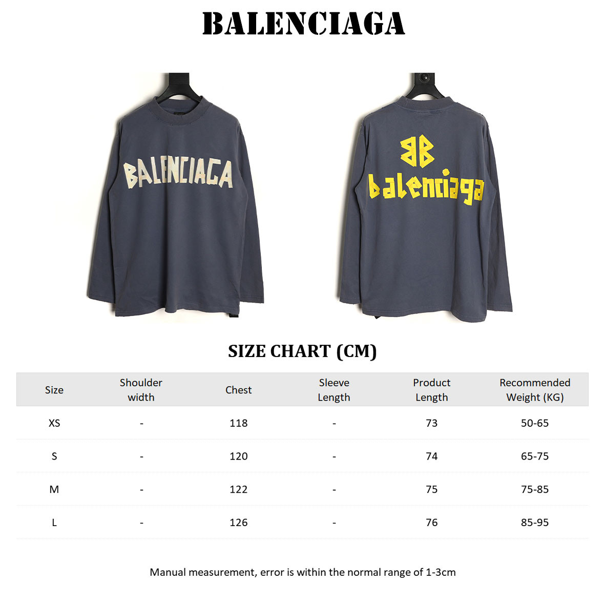 Ba1en*iaga 26ss Long-sleeved T-shirt