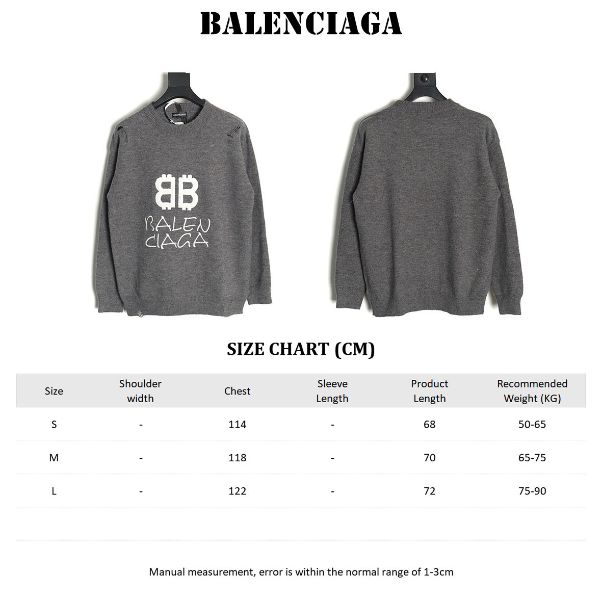 Ba1en*iaga Knitting Sweaters