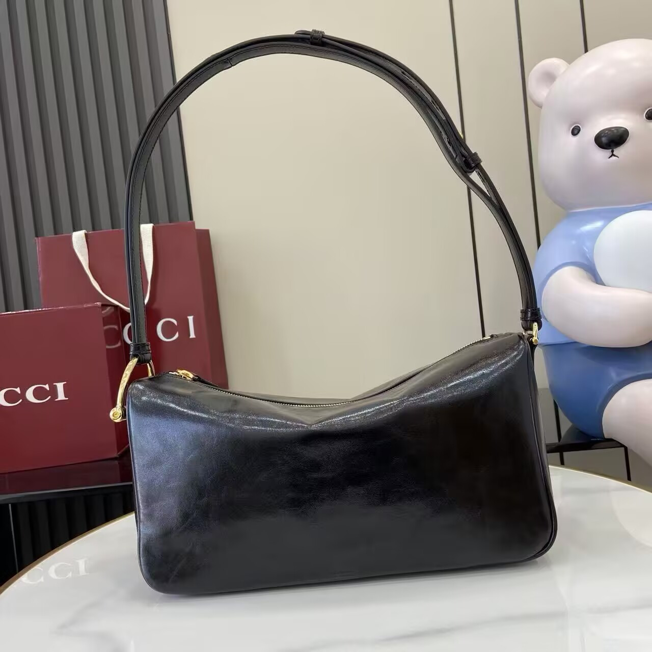 Gvc*1 Half Horsebit Medium Shoulder Bag Without Box 31.5x17x12cm