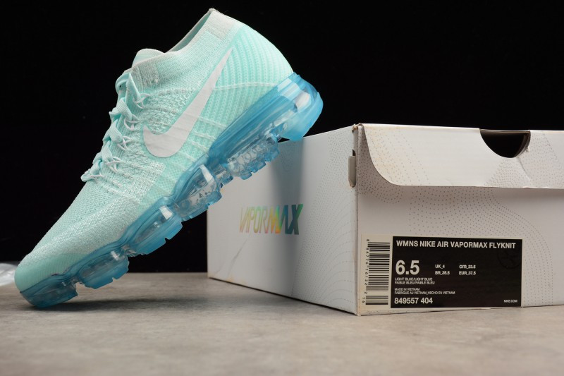 UA Nike Air Vapormax Flyknit Glacier Blue White Shoes