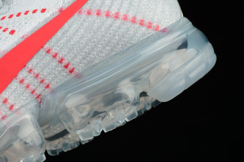 UA Nike Air Vapormax Flyknit Pure Platinum University Red Shoes