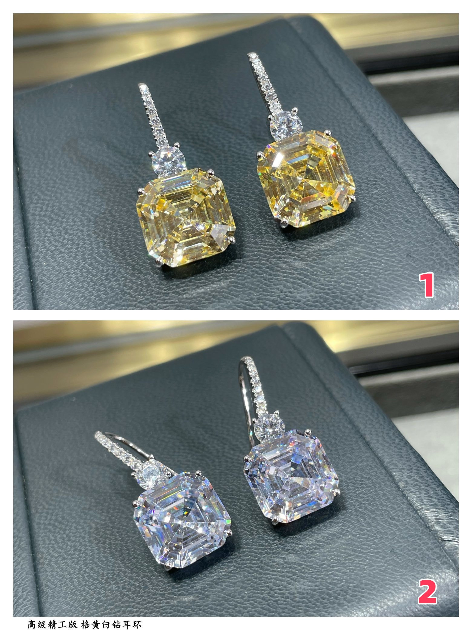 Graff Square D1am0nd Earrings Ag925