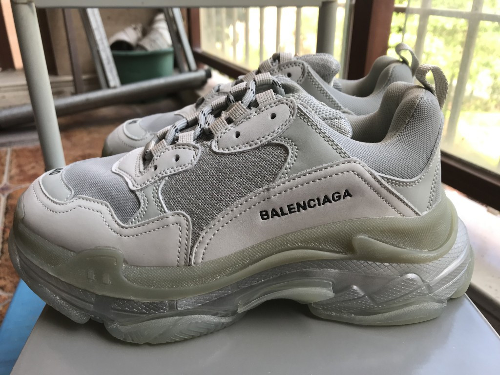 UA TRIPLE S CLEAR SOLE TRAINERS GREY