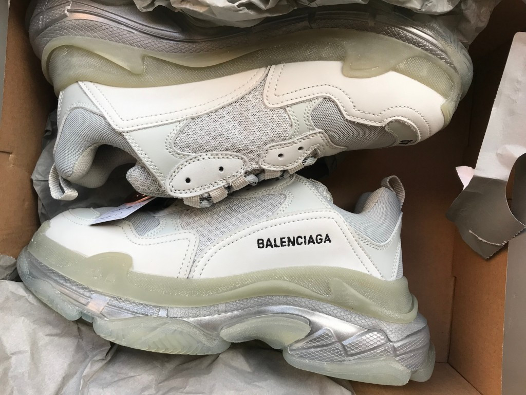 UA TRIPLE S CLEAR SOLE TRAINERS GREY