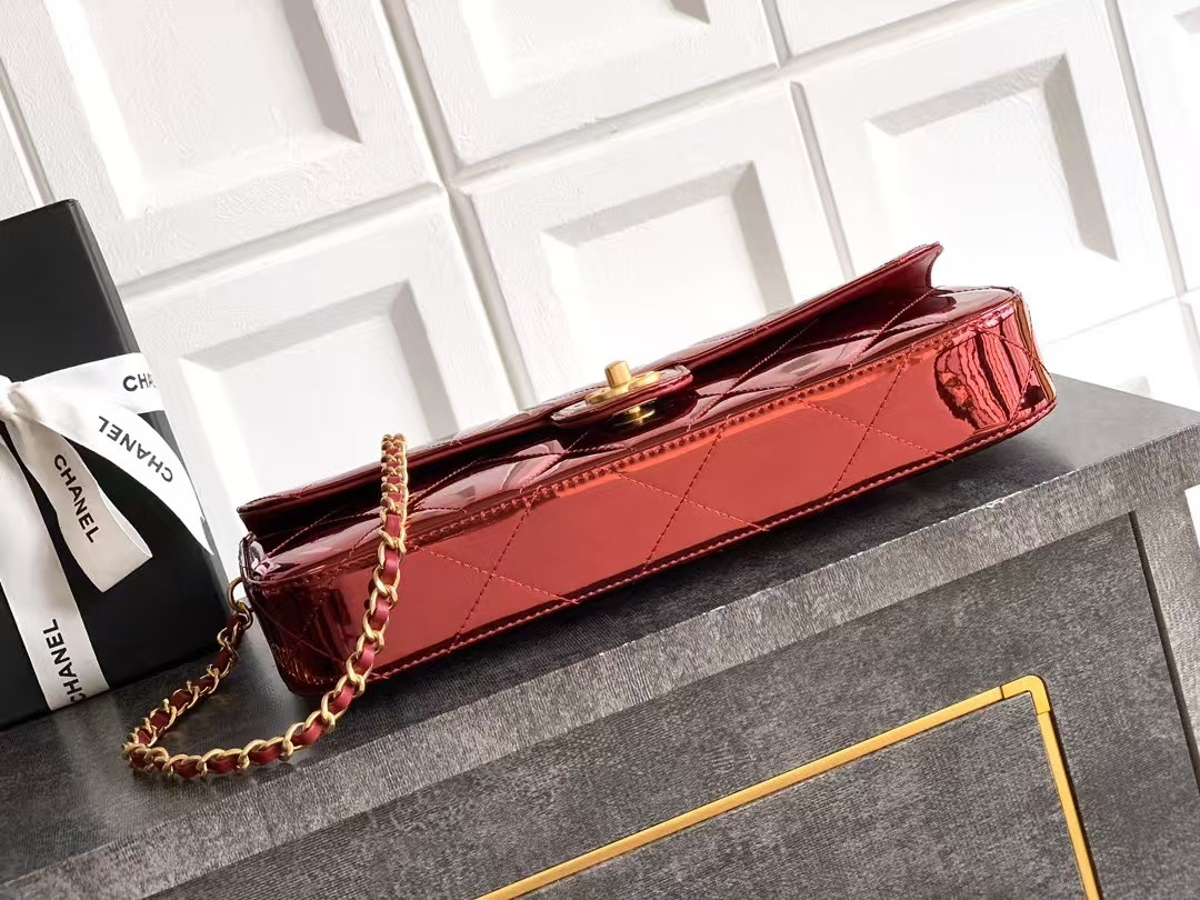 Ch**el Large Flap Bag with Top Handle 12.5x30x5cm