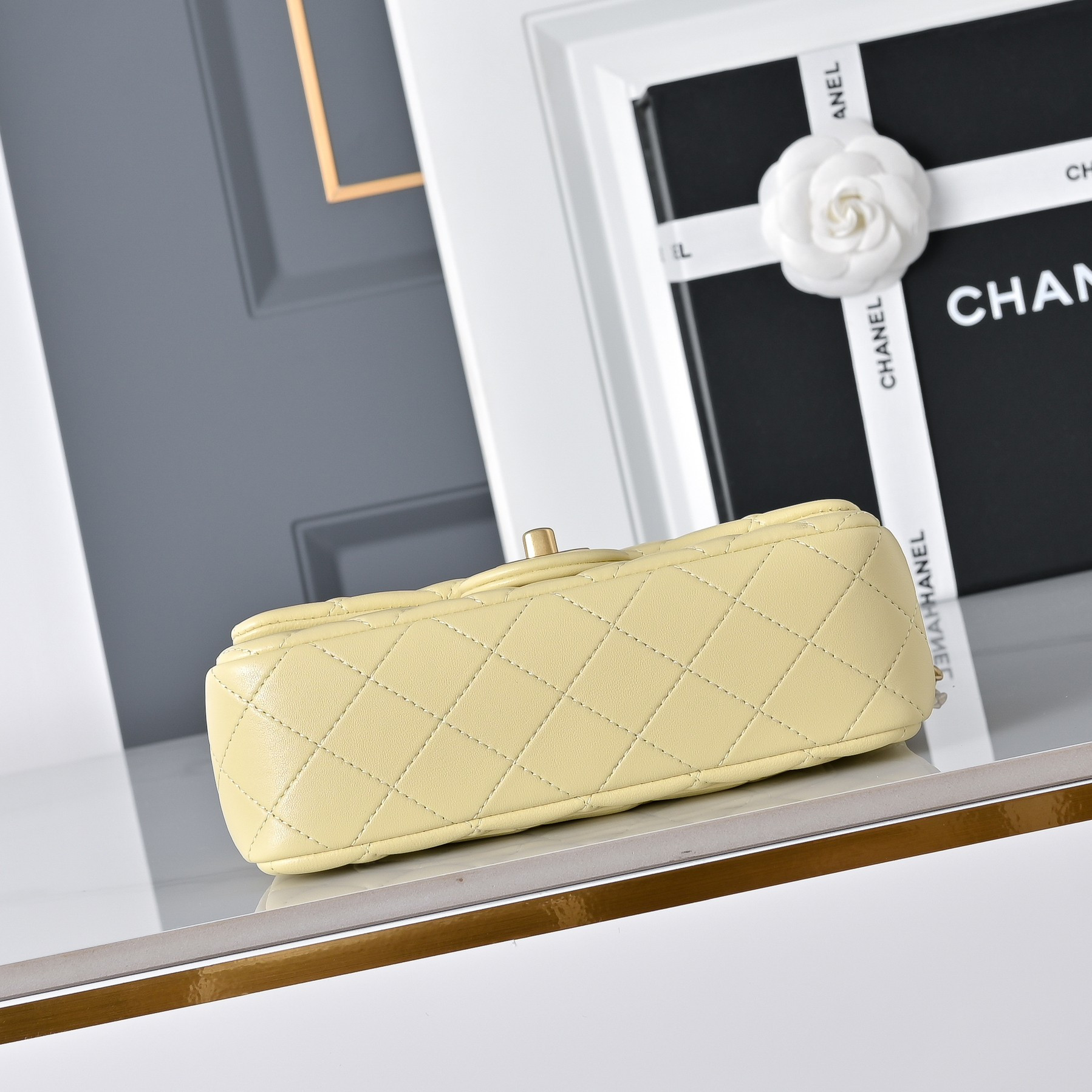 Ch**el Flap Bag Butter Yellow AS1787 20x13x7cm