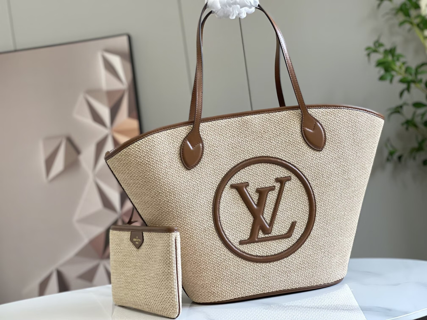 LV Raffia Saint Jacqves Tote M59963 22.5x13.5x7cm