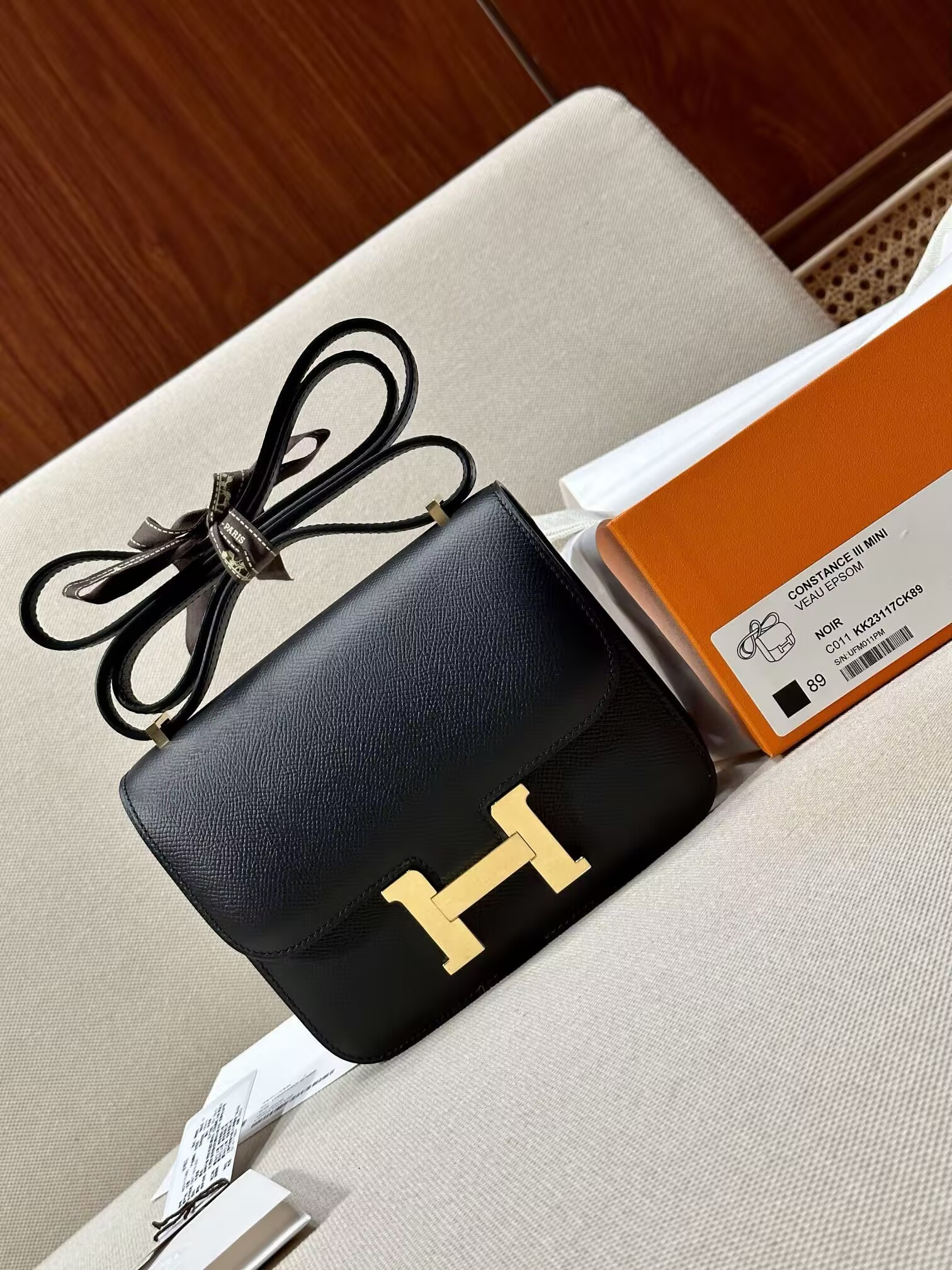 H**me5 Constance 19 Epsom Gold Hardware 18.5x15x5cm