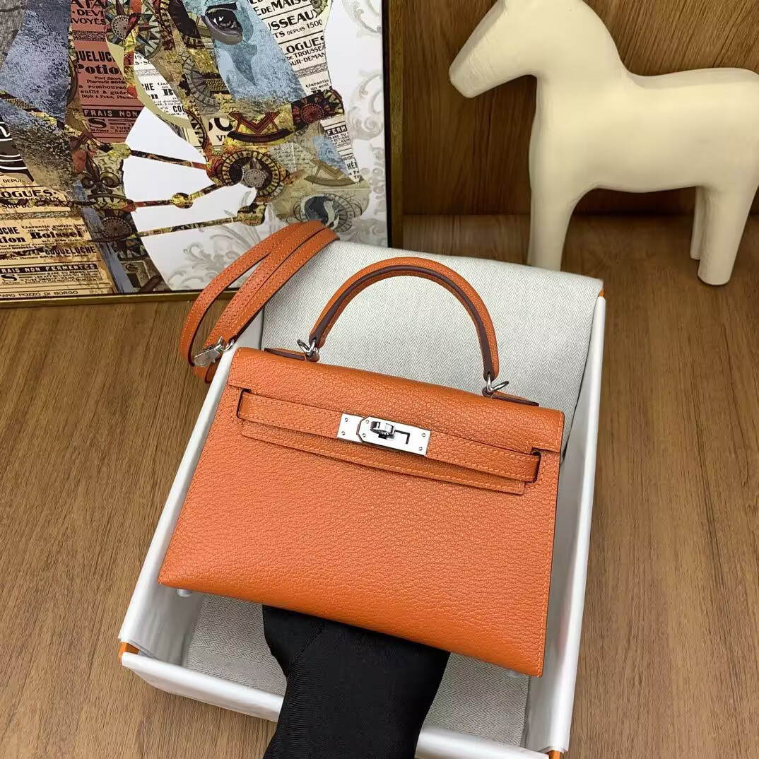 H**me5 Mini Kelly Chèvre Leather 19 19×6×12cm