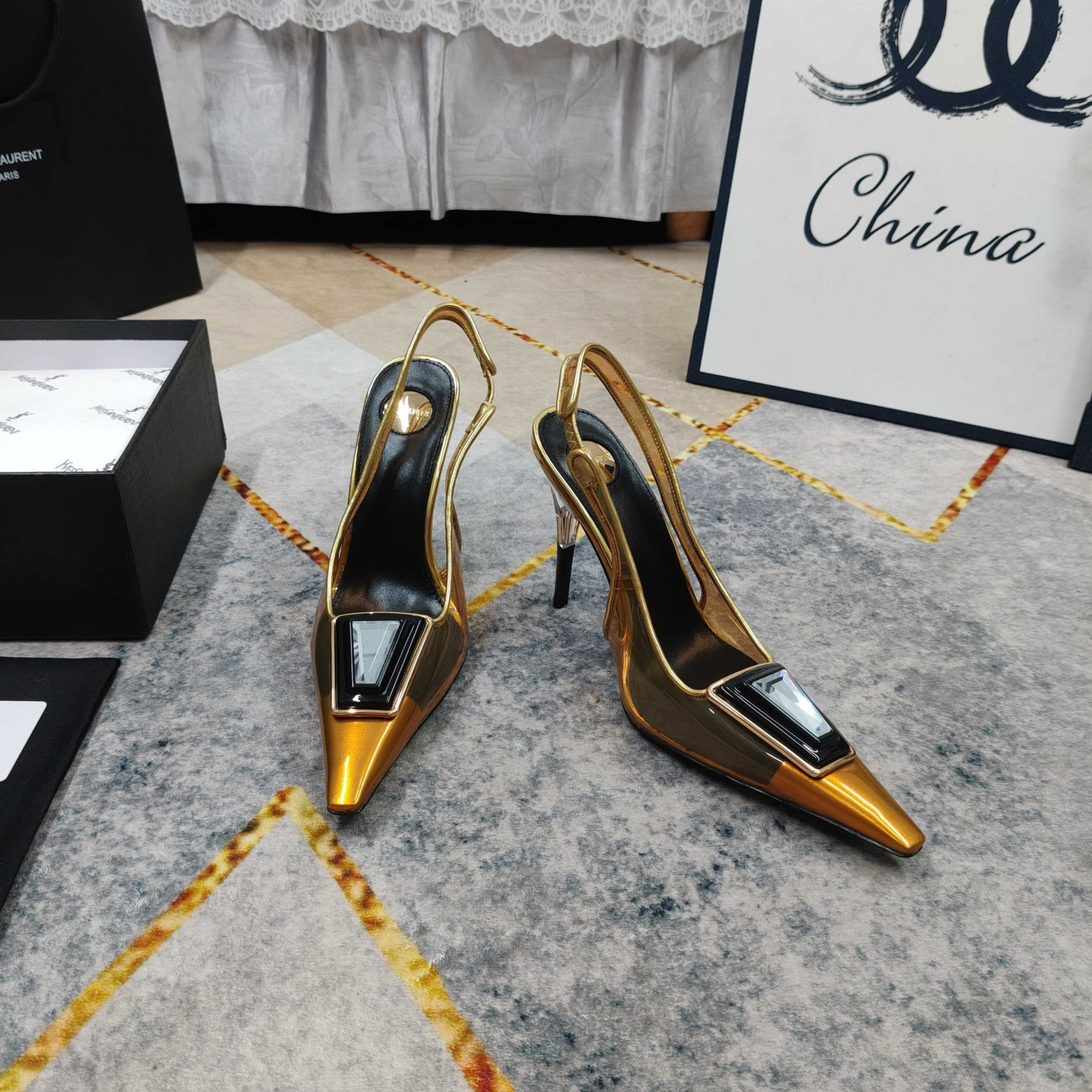 UA Y51 SIBYL Slingback Pumps 10cm Heel