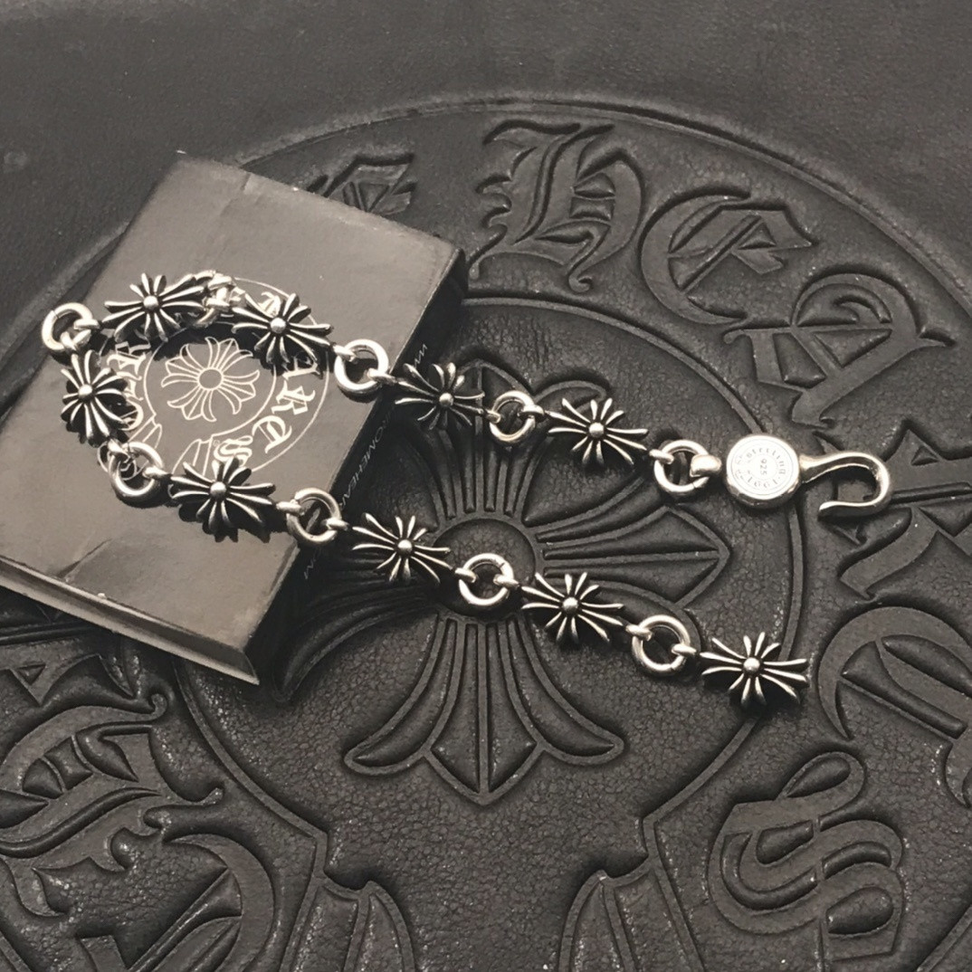Ch*0me He**ts Cross Bracelet