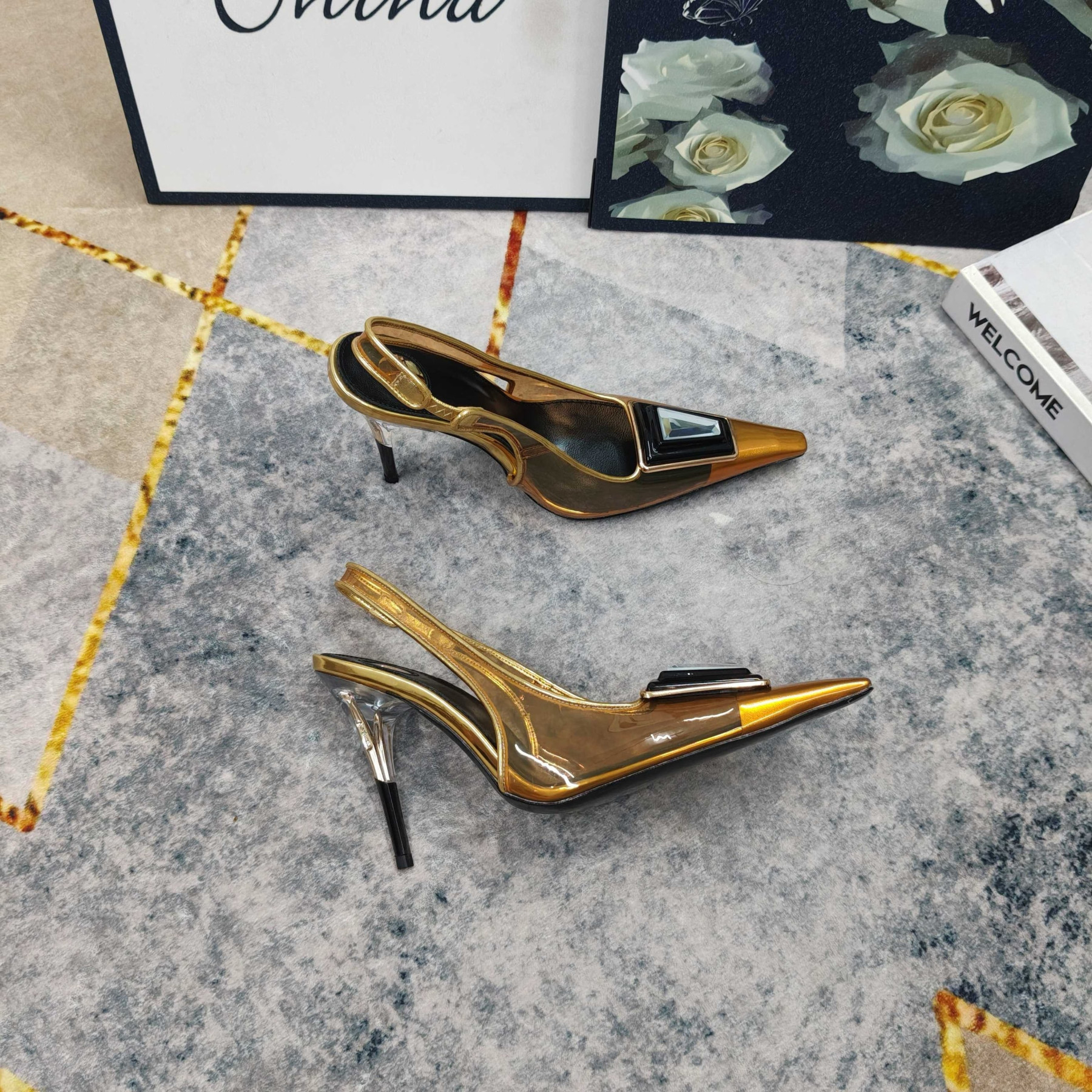 UA Y51 SIBYL Slingback Pumps 10cm Heel