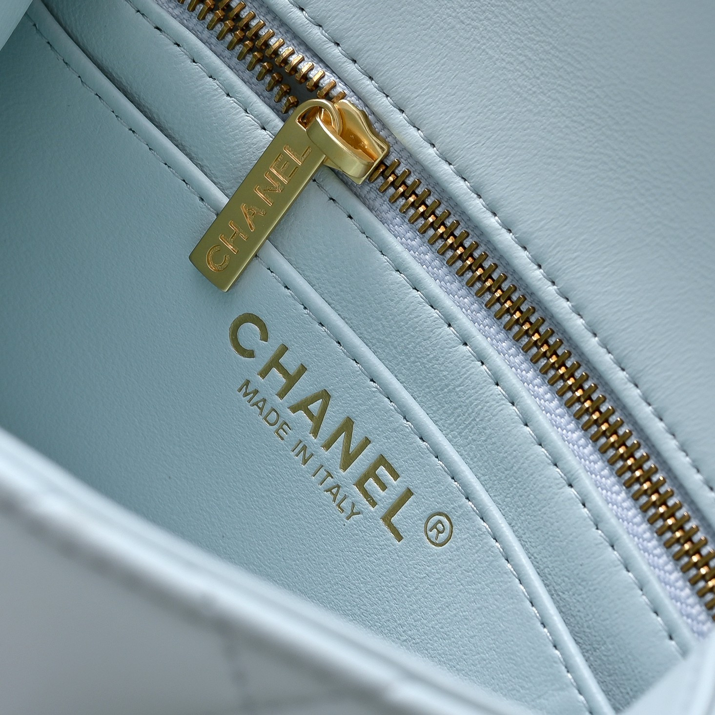 Ch**el Mini Flap Bag Light Blue AS1786 13.5x17x8cm