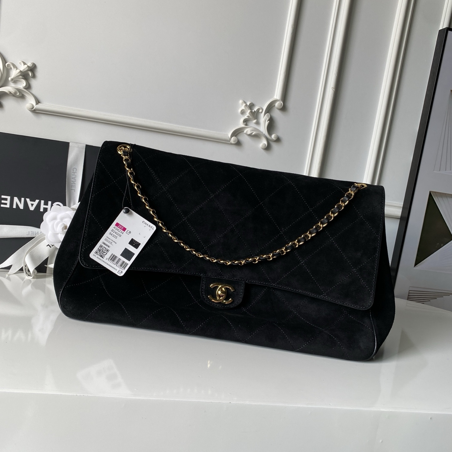 Ch**el Souplissimo Flap Bag AS6234 38.5x26x11cm