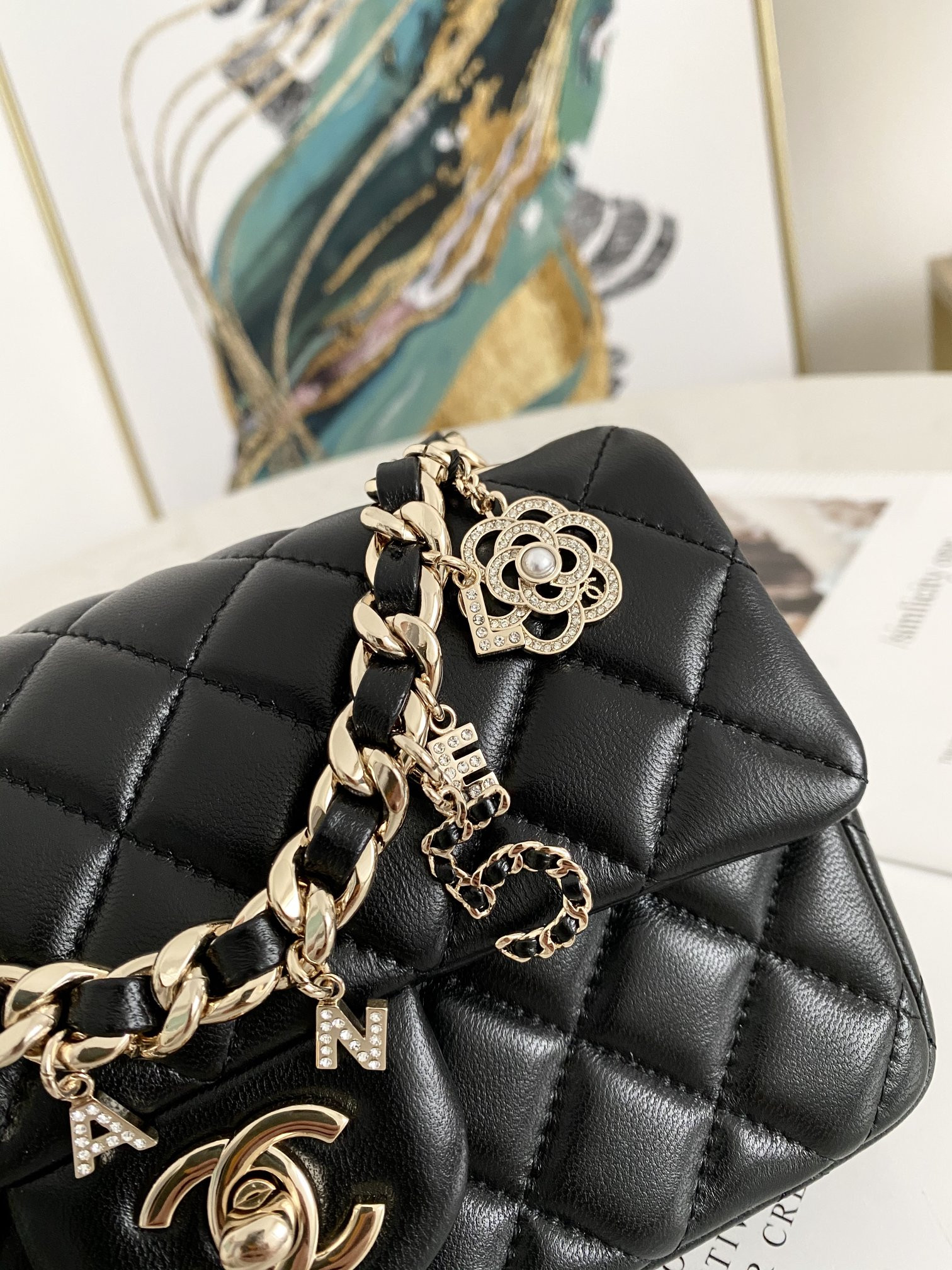 Ch**el Coco Charms Mini Flap Bag AS2326 20x12x6cm