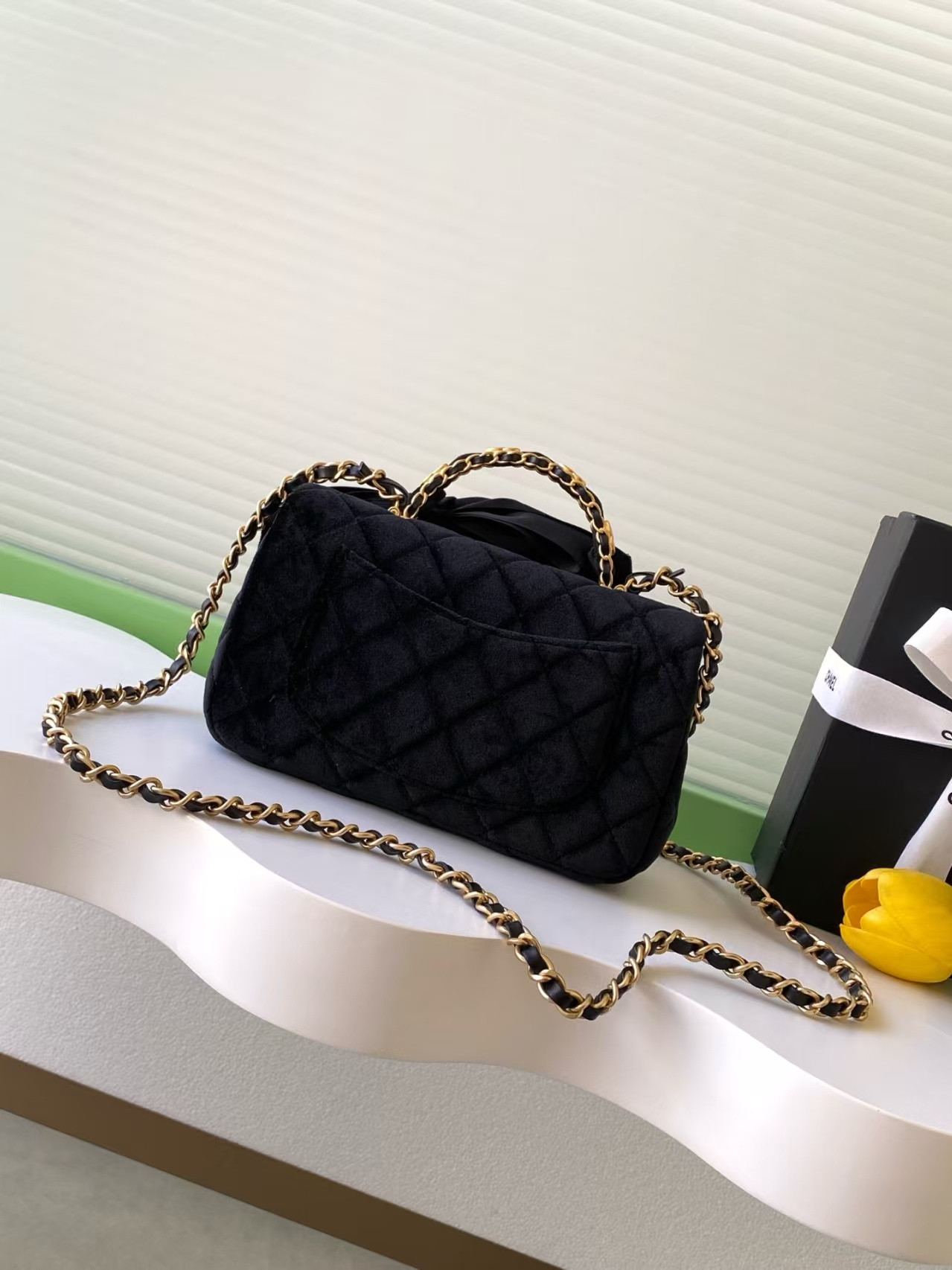 Ch**el Mini Flap Bag with Top Handle 13x20x6cm