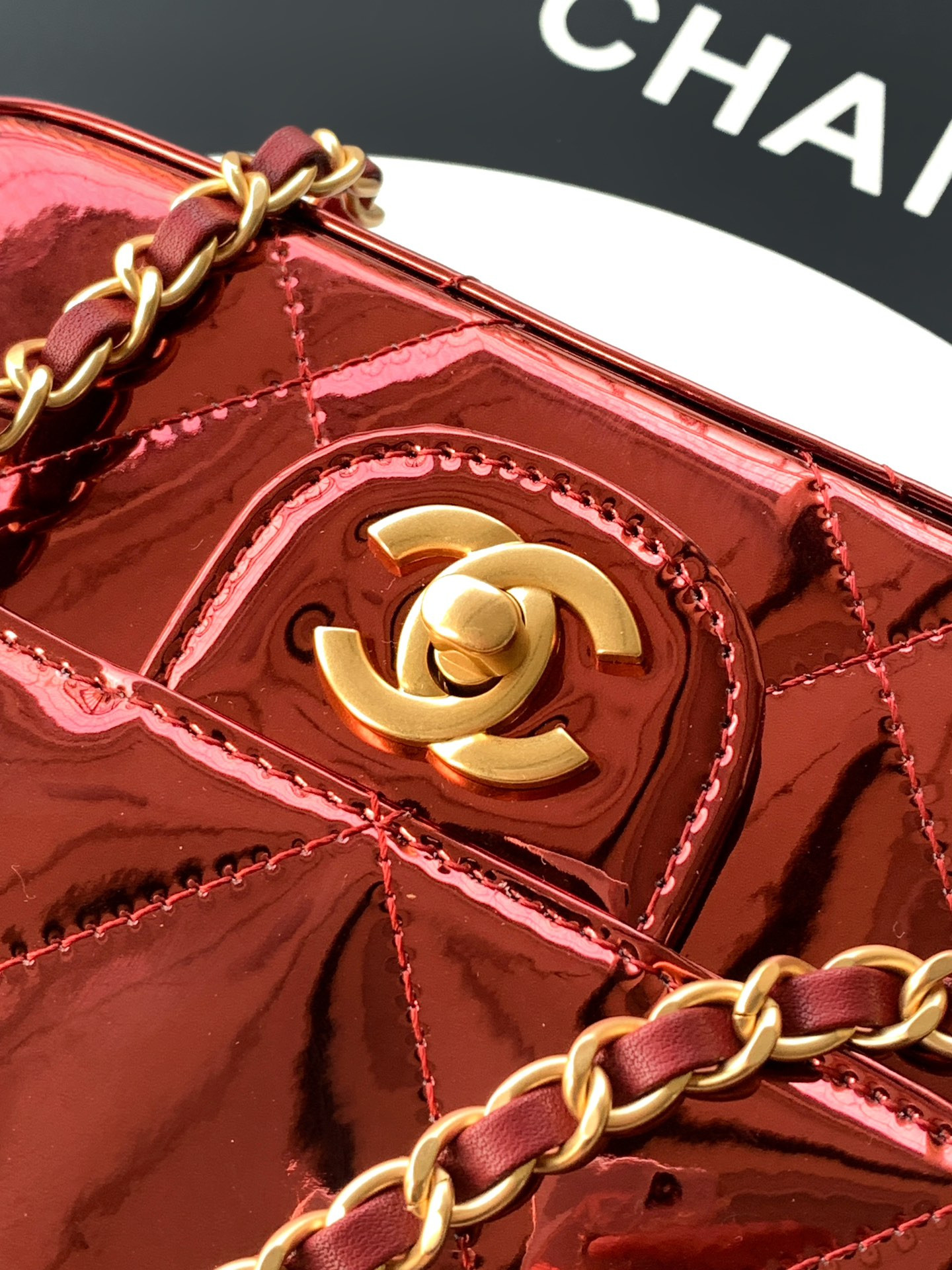 Ch**el Mini Flap Bag with Top Handle 13x18.5x4.5cm