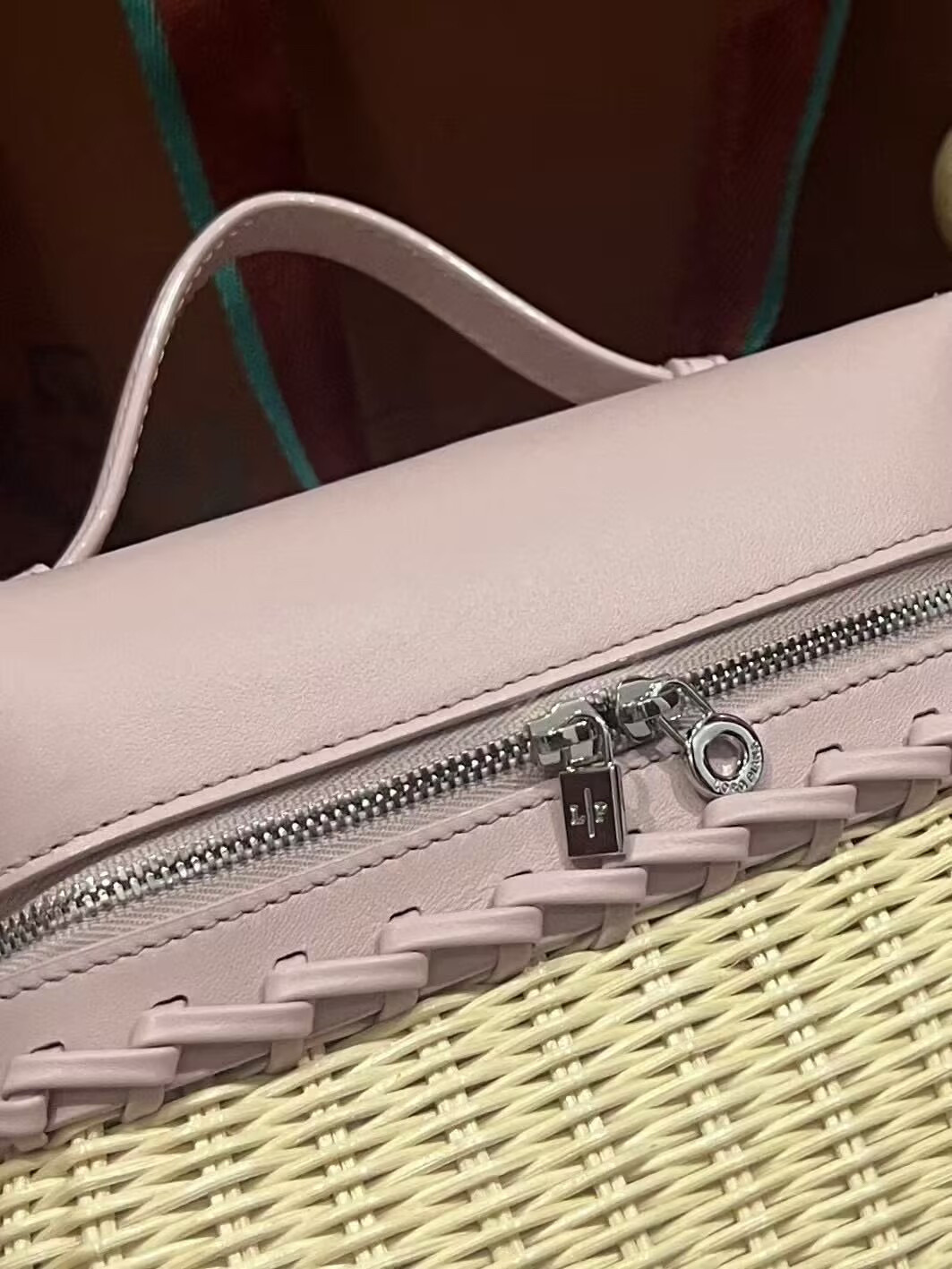 L0r0 P1ana Extra Pocket L19 Wicker Bag 17.5x21x10cm