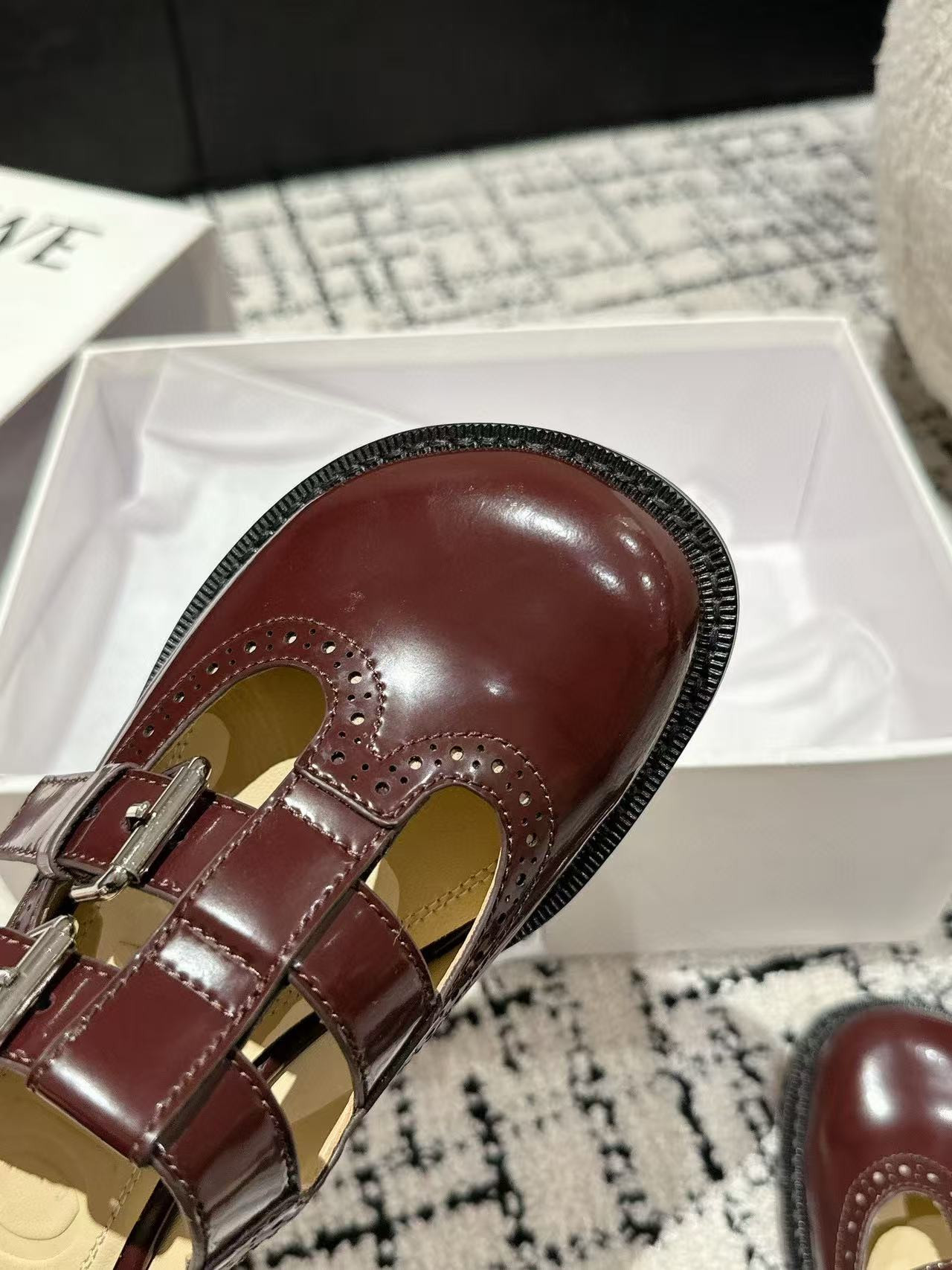 UA L0ew* Campo Mary Jane mule in calfskin