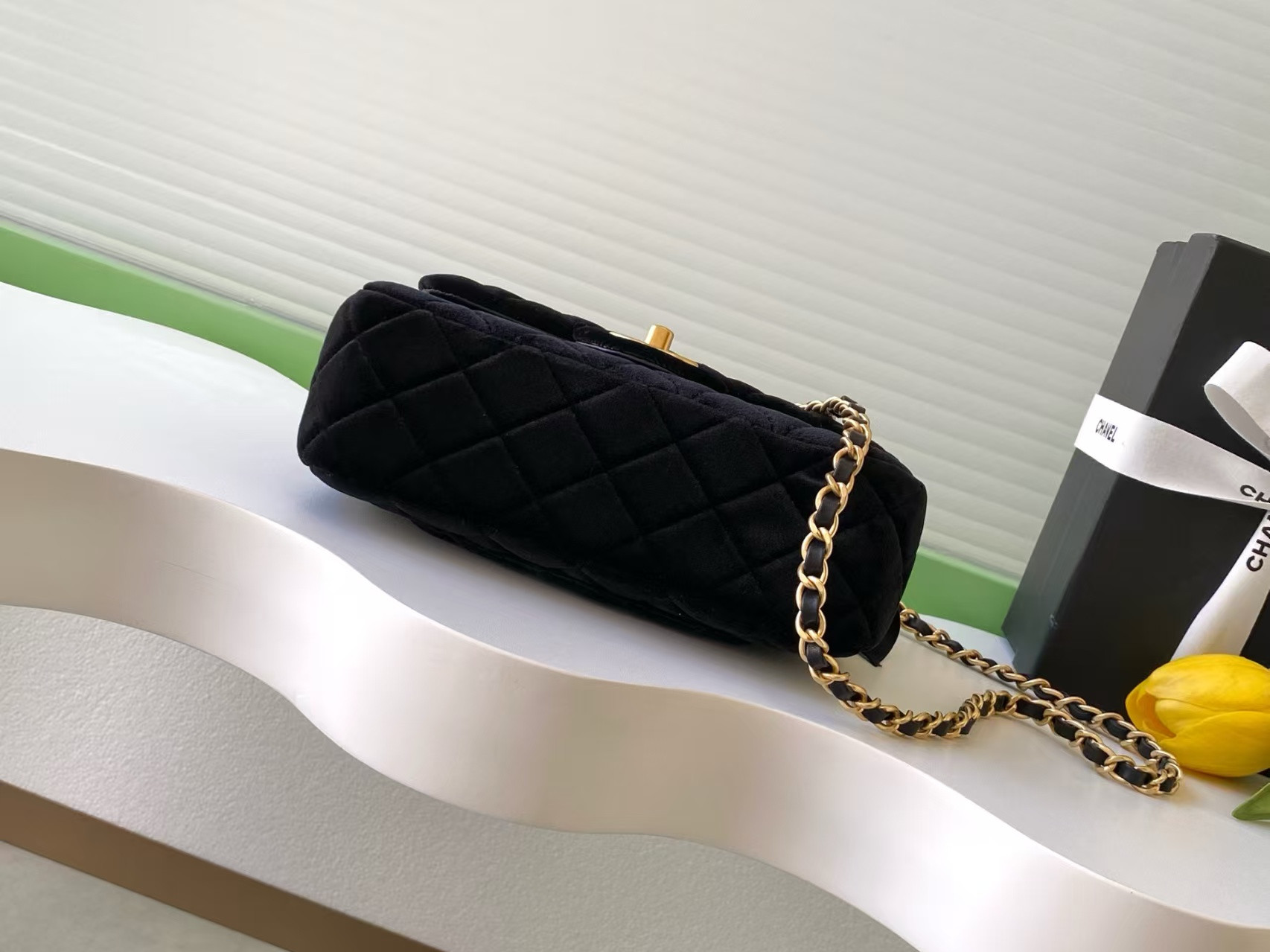 Ch**el Mini Flap Bag with Top Handle 13x20x6cm