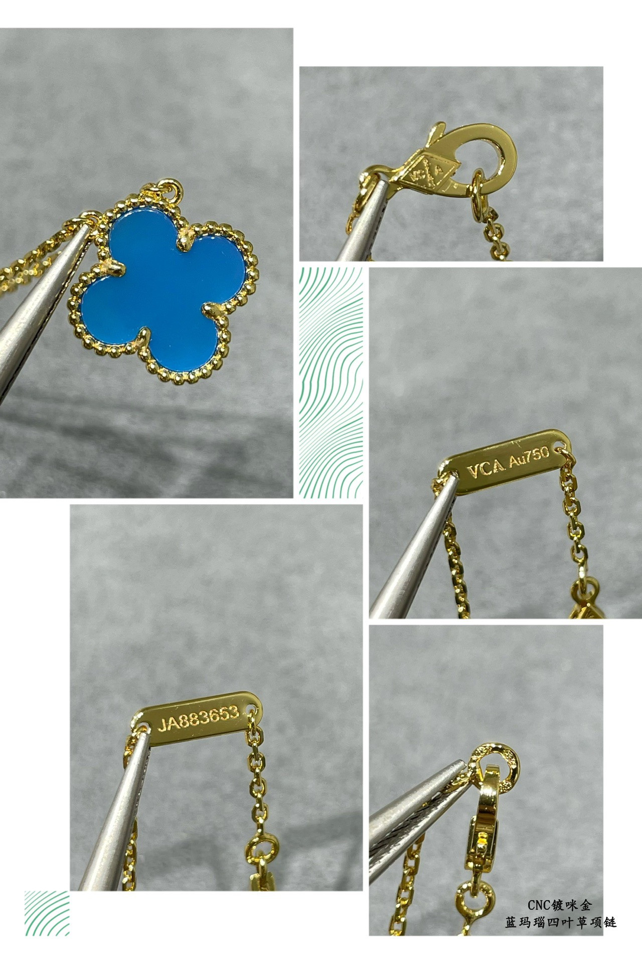 V*n Cl**f & Arpels Medium four-leaf clover Necklace Diameter approx 1.5cm,Chain length approx 40+5cm