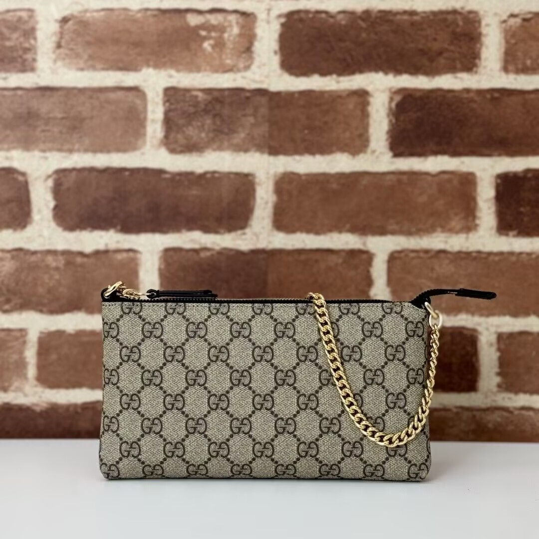 Gvc*1 Chain Wristlet Wallet GG Coated Canvas 22.5x13x2.5cm