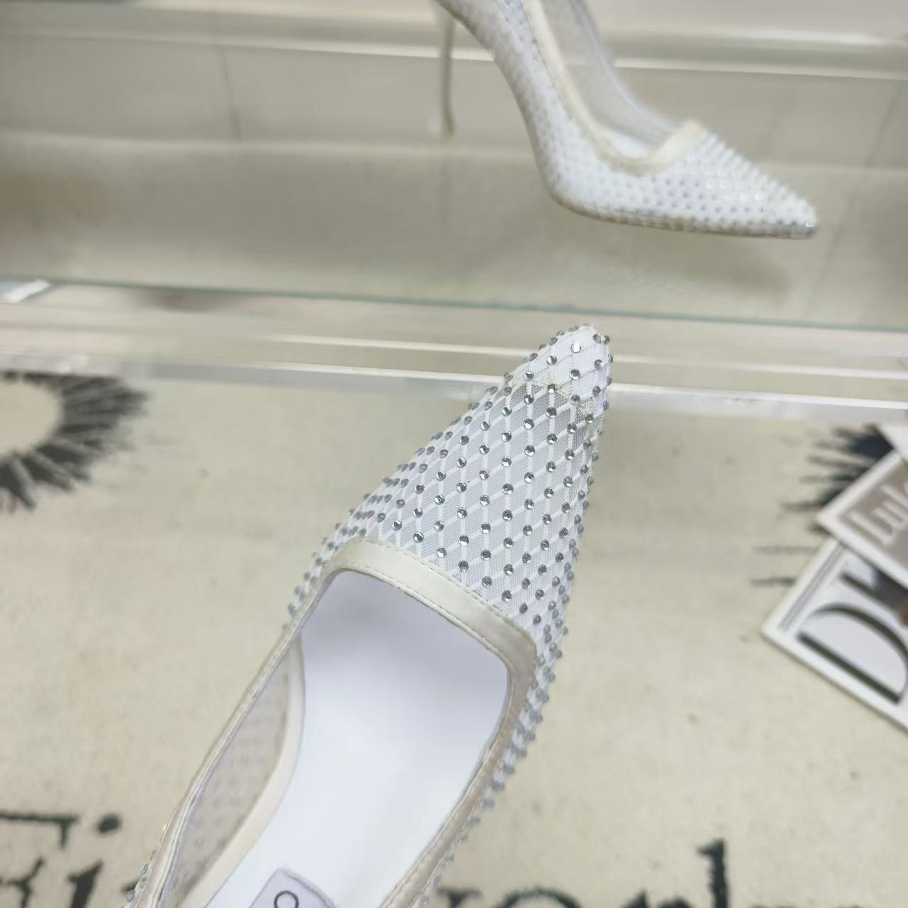 UA J1m*y Ch00 White Mesh Pumps