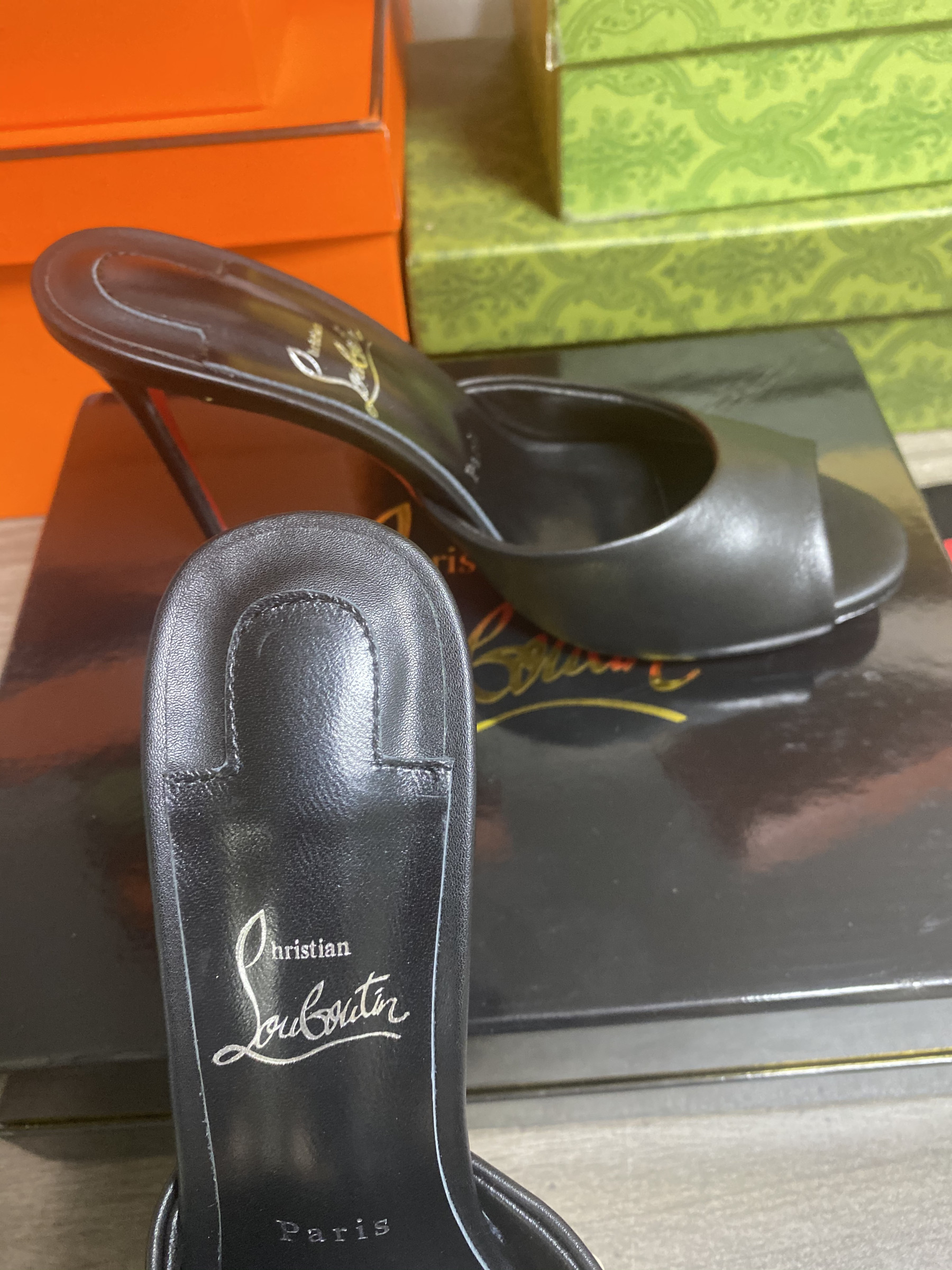 UA Chr1st1an Louboutin Me Dolly Calfskin Leather Mules