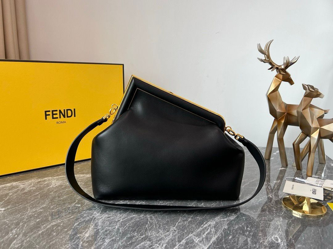 F**di First Small Black leather bag