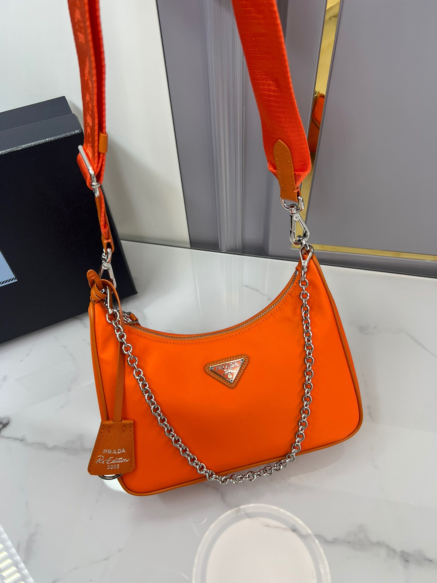 Pra*a Re-Edition 2005 Re-Nylon bag Orange