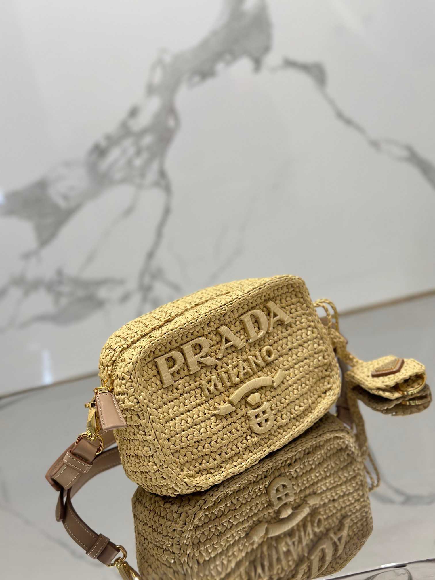 Pra*a Crochet Pra*a Brique bag Color  Natural