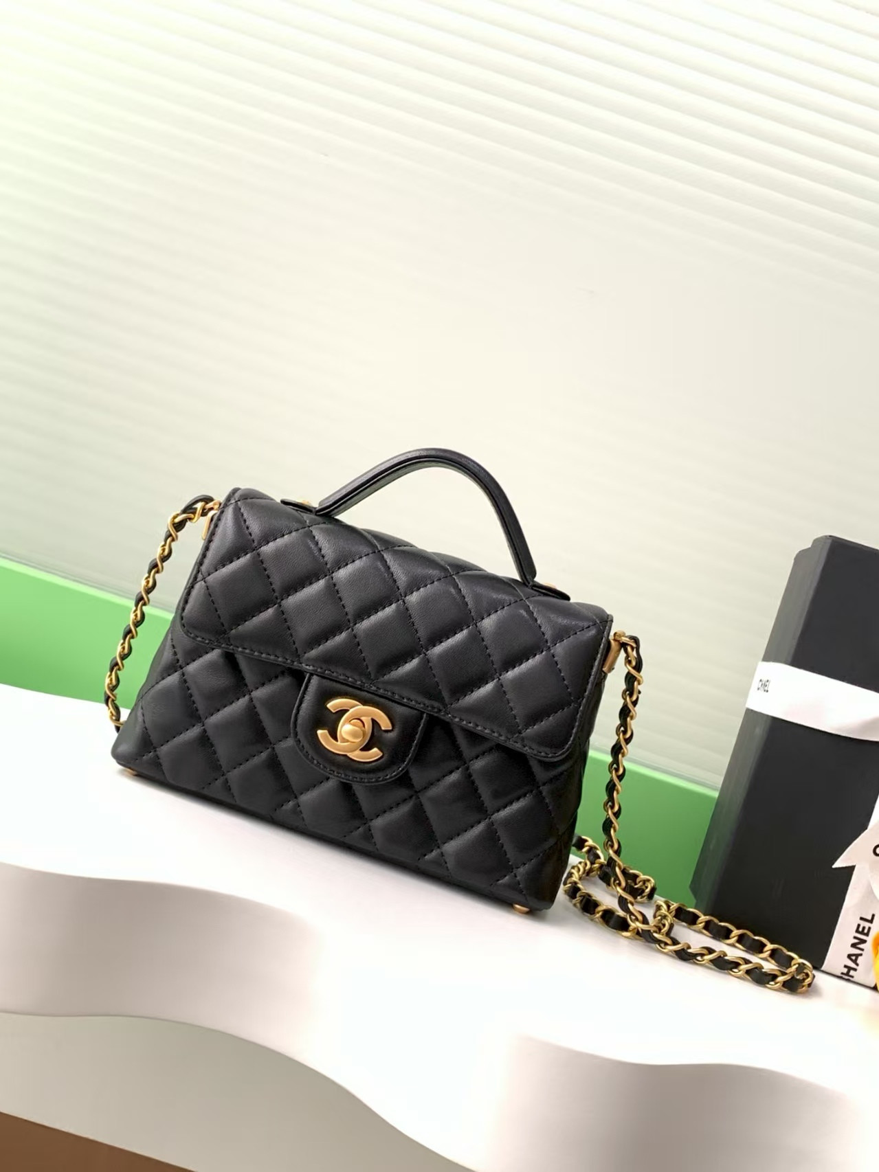Ch**el Small Top Handle Flap Bag AS5355 14x20x6cm
