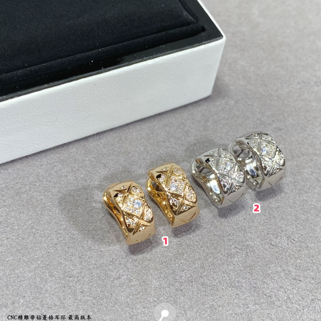 Ch**el Carved D1am0nd with D1am0nd Earrings