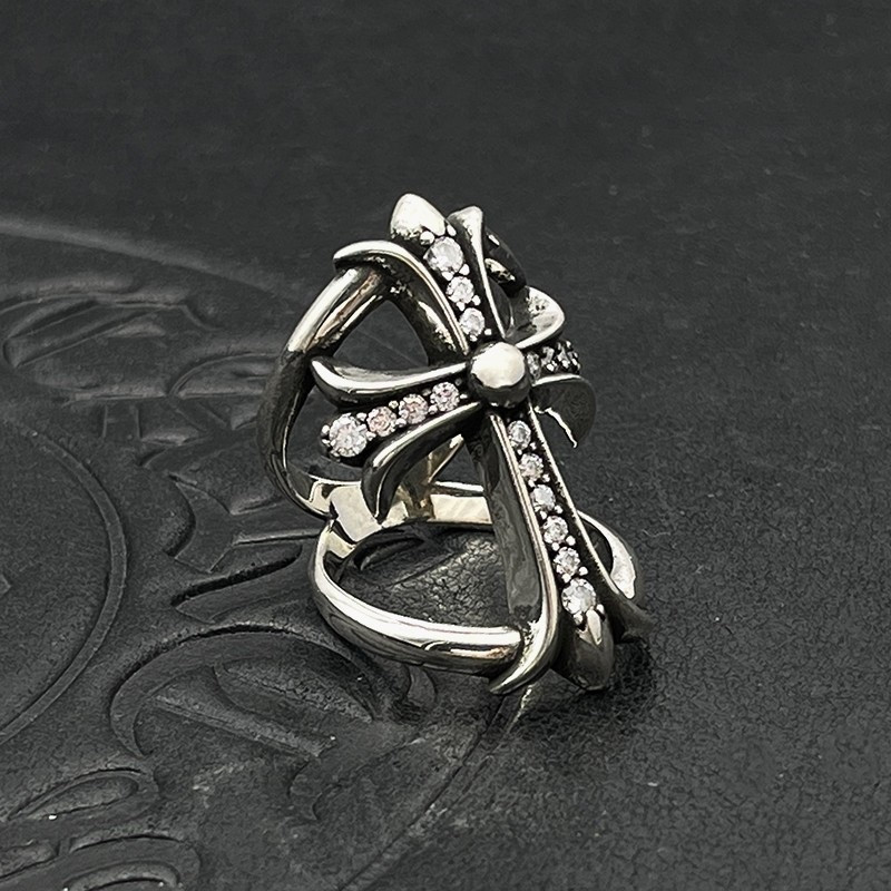 Ch*0me He**ts Cross Cutout Ring