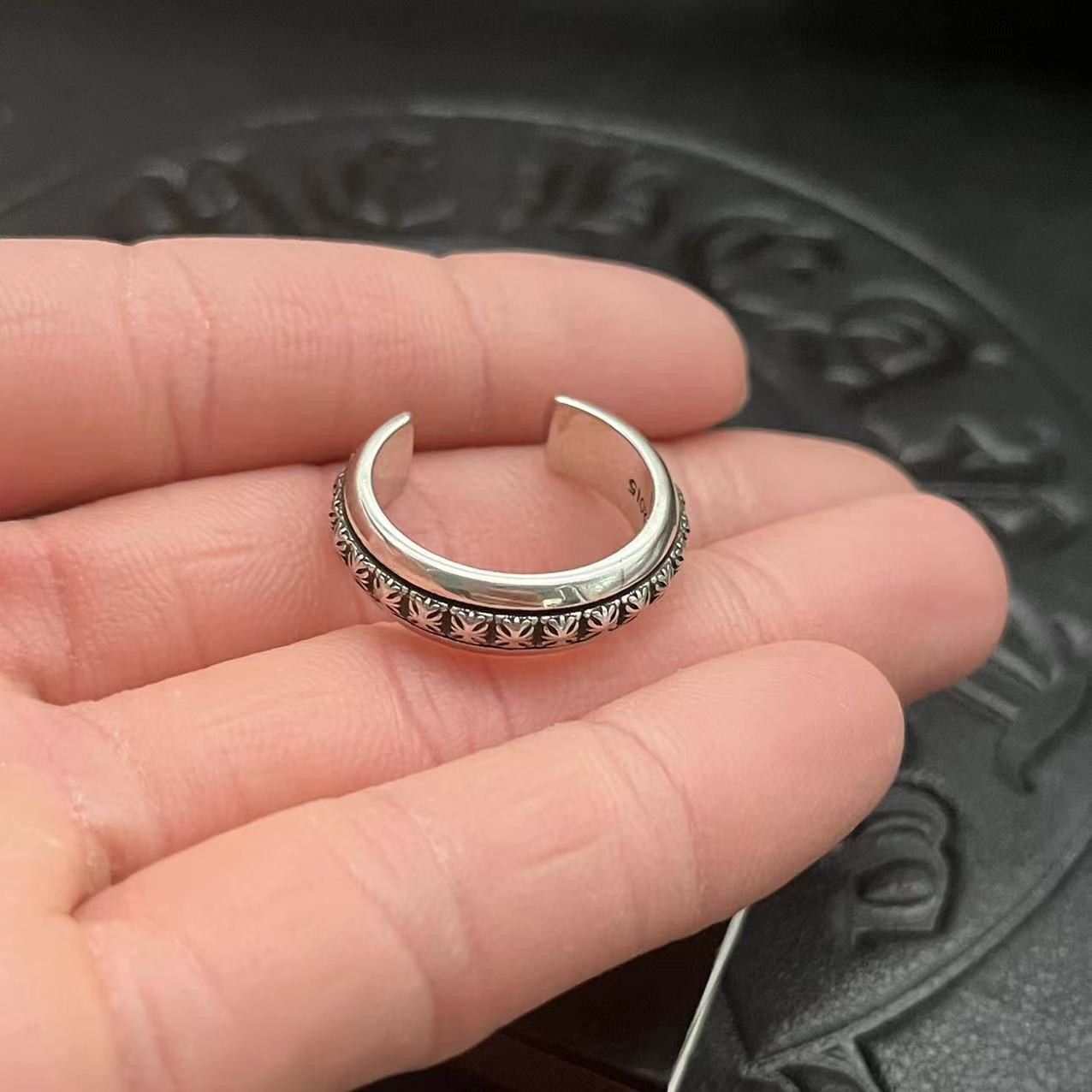 Ch*0me He**ts Cross Open Ring