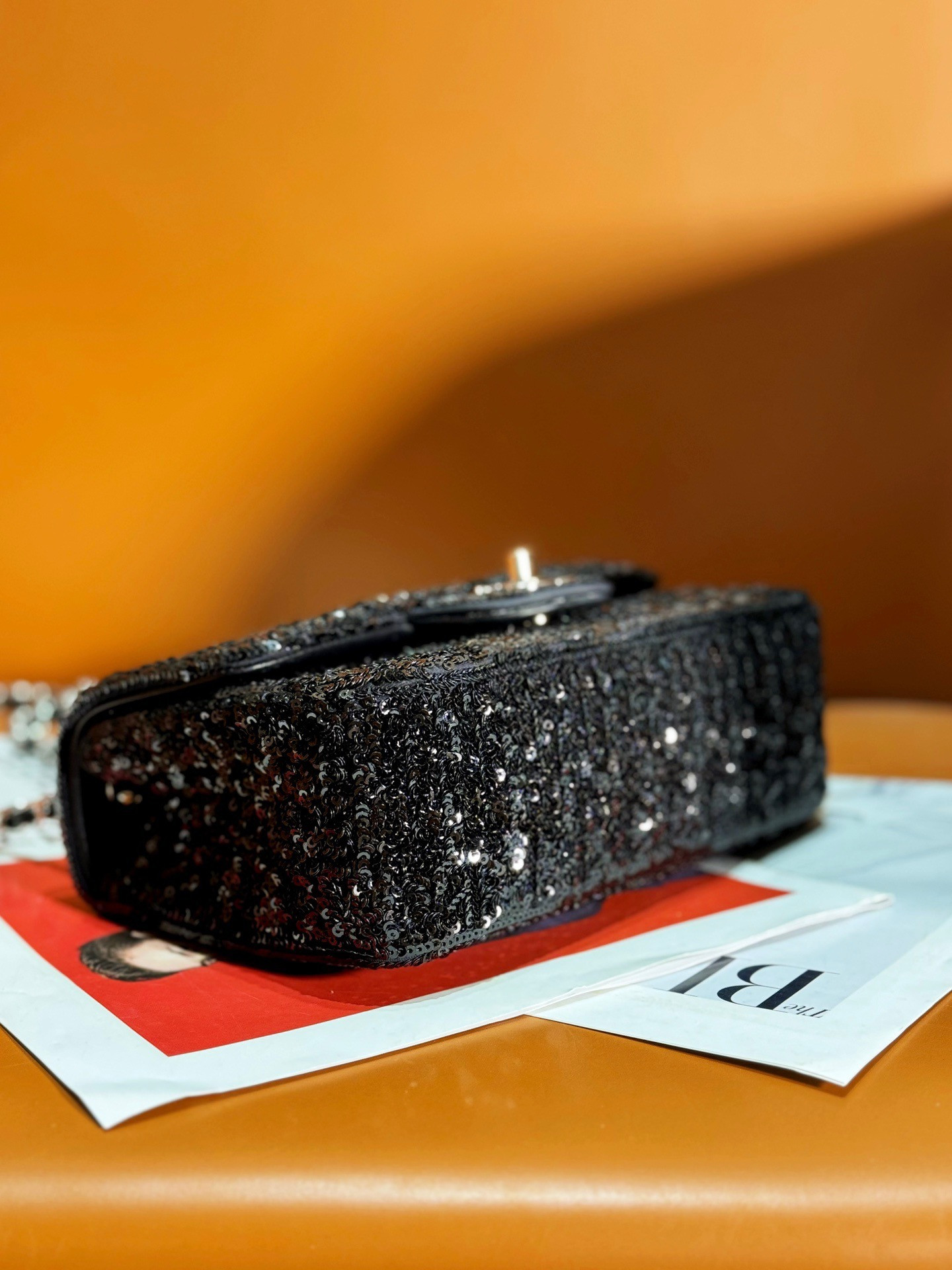 Ch**el Sequin Flap Bag 20CM